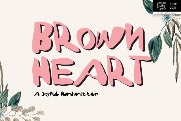 Brown Heart Font — A Cute Handwritten Gem for Creative Projects